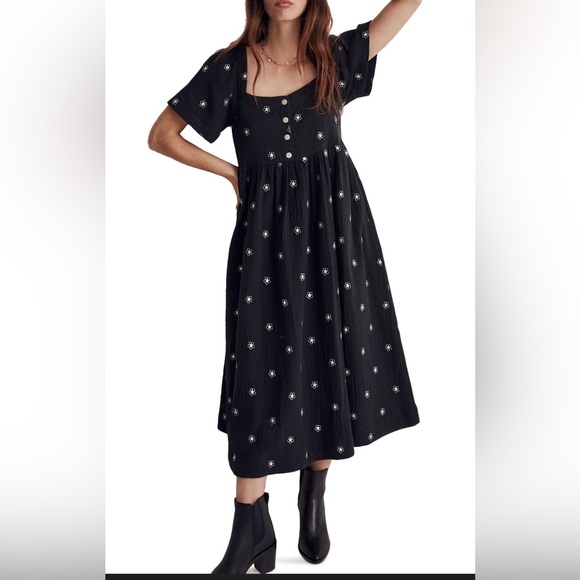 Madewell Dresses & Skirts - Black Floral boho Midi Dress by Maxwell NWT MSRP $138